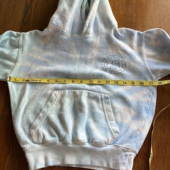 Youth Puppy Love Light Blue Tie-Dye Hooded Sweatshirt Small size 6-8 - Picture 6 of 9